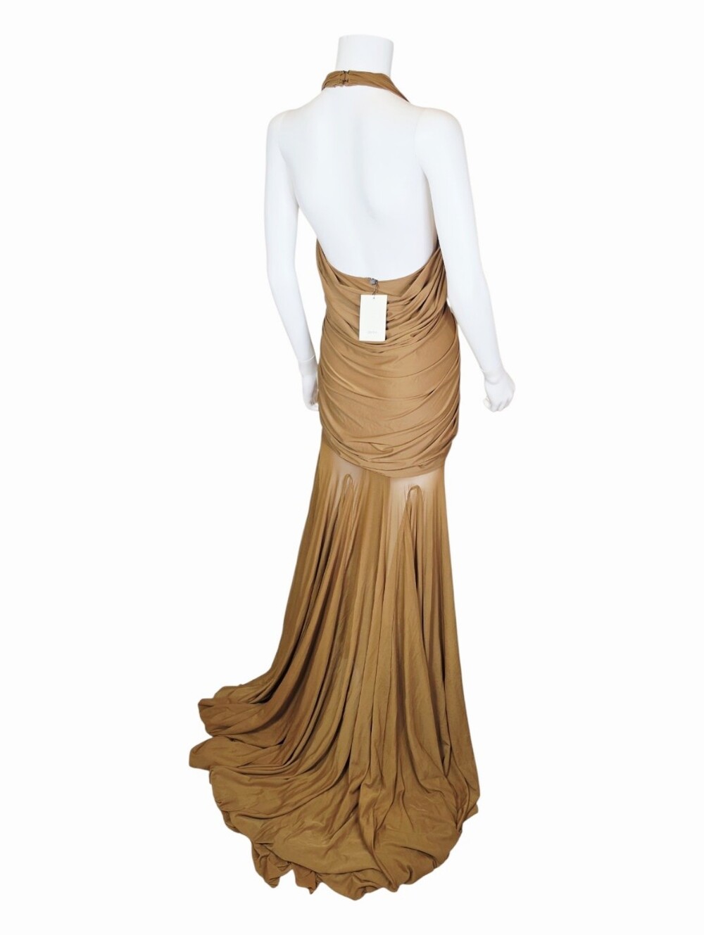 NWT $425 DEME BY GABRIELLA Chloe Dress In Sand Green Medium - Picture 7 of 9